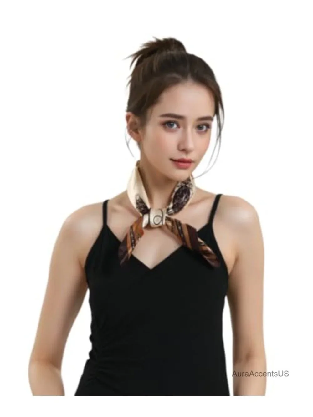 Satin Silk Feeling Square Neck Scarf Head Hair Wrap Kerchief